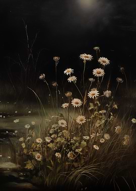Daisies in Moonlight