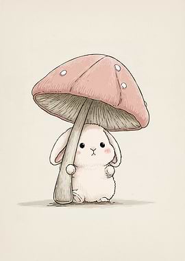 Cute Bunny Mushroom