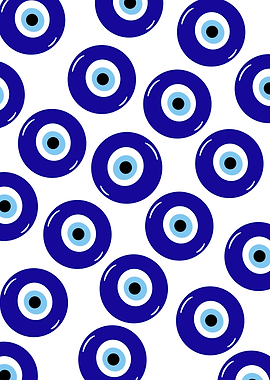 Evil Eye Amulet - Traditional Turkish Nazar Boncuğu Pattern Design