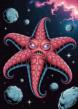 Angry Starfish Monster in Space