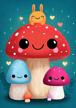 Mushroom Family Bunny