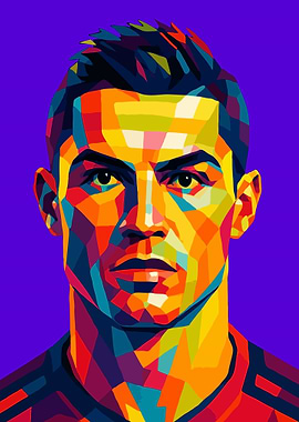 Cristiano Ronaldo Colorful Portrait WPAP Art