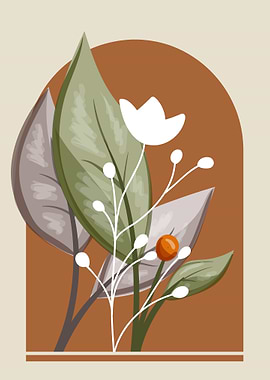 Floral Illustration with Earthy Tones