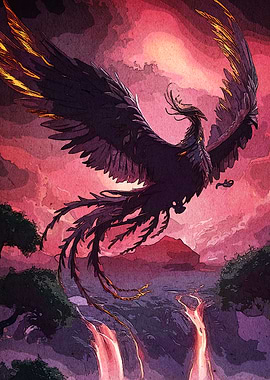 Phoenix Rising Watercolor