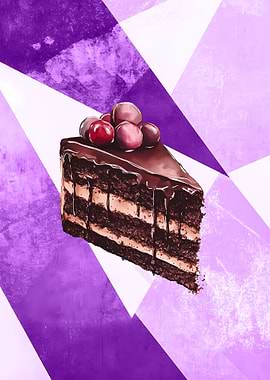 Vintage Chocolate Cake Slice