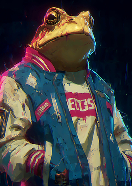 Frog in Varsity Jacket