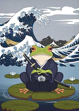 Frog Samurai Lily Pad