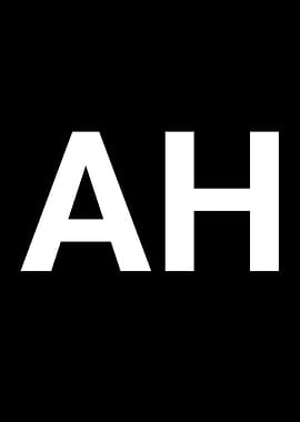 AH White Letters on Black Background