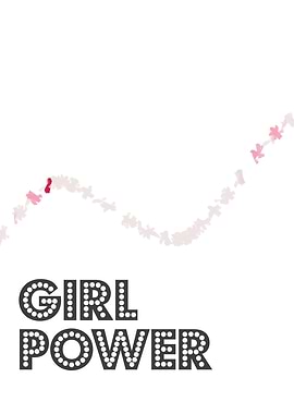 Girl Power Typography with Pink Bows