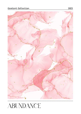 Abundance Pink and Gold Abstract Art