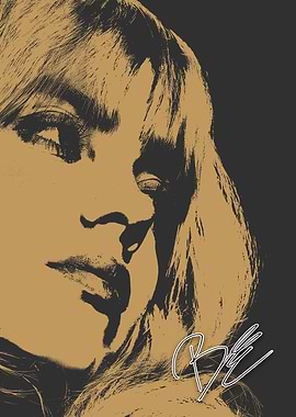 Billie Eilish - Portrait of a Woman in Gold Tones