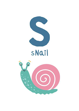 S is for Snail illustration