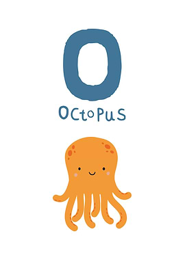 Letter O for Octopus Illustration