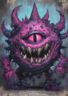 Pink Monster with One Eye