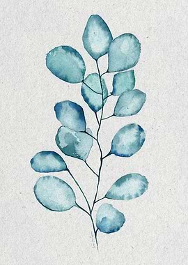 Watercolor Eucalyptus Branch