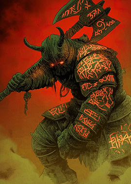 Runed Warrior with Axe