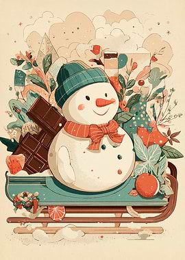 Festive Snowman Sleigh Ride