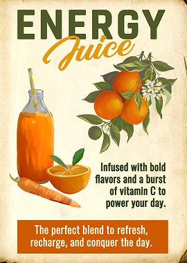 Energy Juice Vintage Style Poster