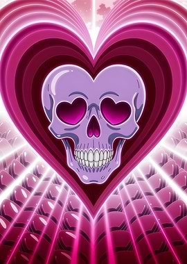 Heart Skull with Heart Eyes