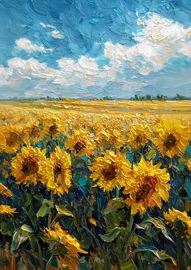 Sunflower Field Painting