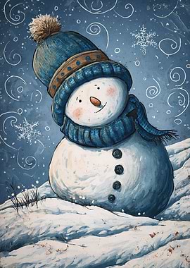 Whimsical Snowman Winter