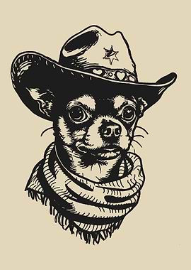 Chihuahua Cowboy Portrait