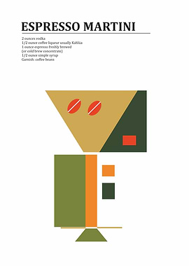 Espresso Martini Geometric Recipe Art