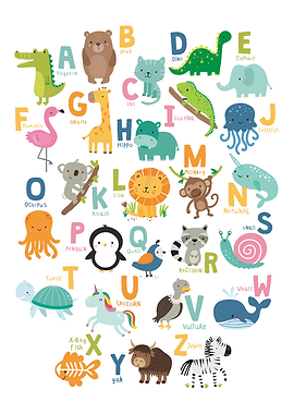 Animal Alphabet Illustration for Children