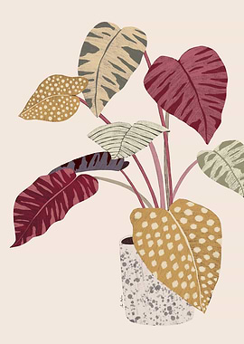 Colorful Potted Plant Illustration