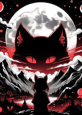 Anime Girl Giant Cat