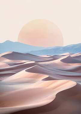 Desert Landscape with Pastel Colors