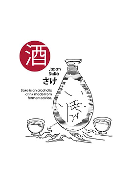Japan Sake Illustration