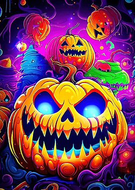 Colorful Halloween Pumpkins