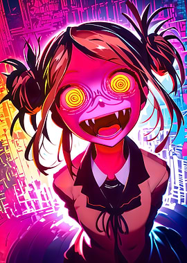 Anime Girl with Spiral Eyes