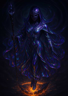 Mystic Figure in Dark Robes