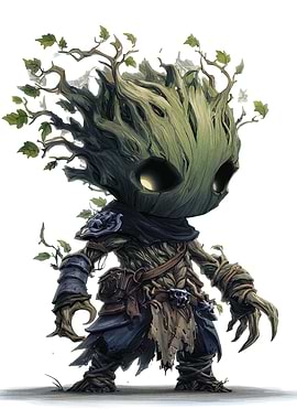 Stylized Tree Creature Warrior Illustration