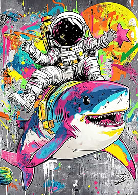 Astronaut shark space