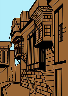 Old City Street Illustration
