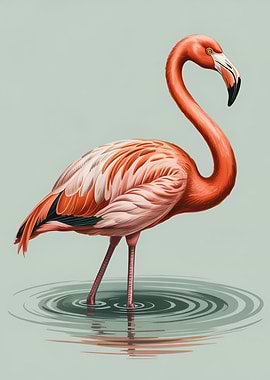 Flamingo in Water