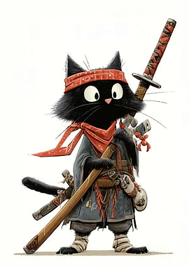 Samurai Cat Warrior