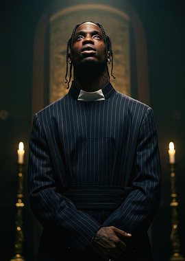 Travis Scott in Clerical Attire