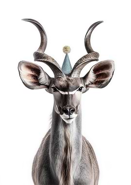 Cute Kudu with Party Hat