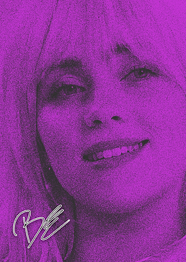 Purple Billie Eilish Portrait with 'BE' Text
