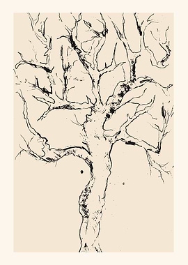 Monochrome Tree Sketch