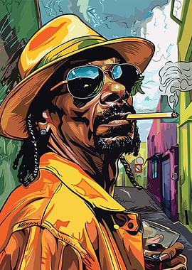 Snoop Dogg Portrait with Cigar