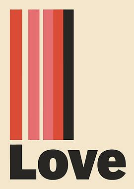 Love Minimalist Retro Poster