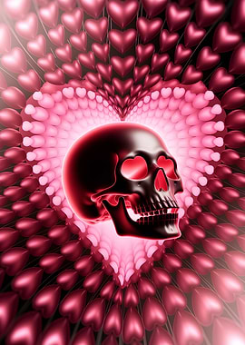 Skull with Heart Eyes