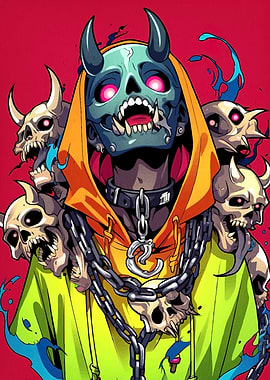 Cyberpunk Demon Skulls