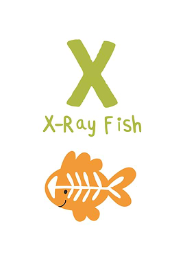 X-Ray Fish Alphabet Illustration