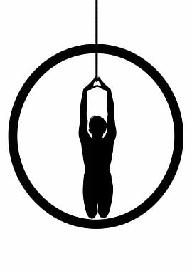 Aerial Gymnast Silhouette